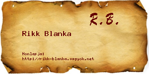 Rikk Blanka névjegykártya